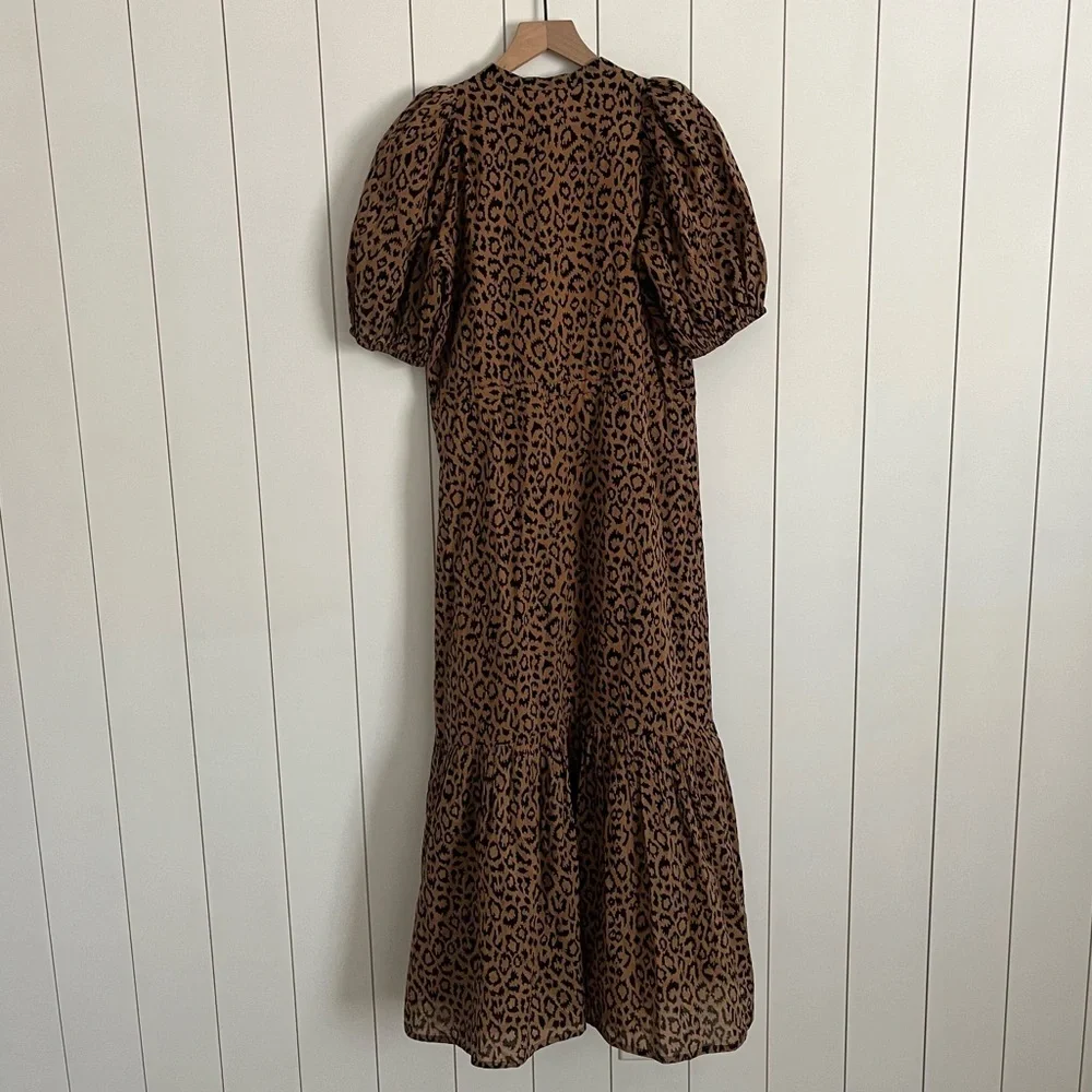 Emerson Fry Leopard-Print Midi Dress in Tan and Black - Picture 13 of 13